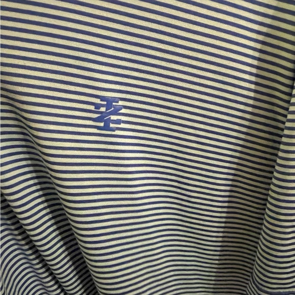 Izod Blue Golf‎ Polo Short Sleeve Shirt Striped  Size Large - Picture 4 of 6
